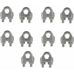 M6 Serre-câbles Etrier U Boulon Clip de Câble 304 Acier inoxydable Selle de pince de Câble Câble métallique Clips pour etendoir linge exterieur10PCS