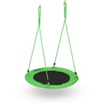 Relaxdays Balançoire nid d'oiseau, ronde, diamètre 90 cm, enfants & adultes, hauteur réglable, jusqu’à 100 kg, vert