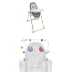 Chicco Chaise Haute Évolutive Polly Armonia pour Enfants de 0 Mois à 40 kg, Avec Barre de Jeu inclus, Chaise Haute Inclinable avec Hauteur et Repose-Pieds Réglables, 4 Roues, Compacte