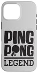 Coque pour iPhone 16 Pro Max Ping Pong Legend Tenue avec raquette de tennis de table