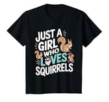 Youth Squirrel Just a Girl Who Loves Squirrels Funny Animal Girls T-Shirt