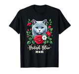 Roses Flowers British Blue British Shorthair Cat T-Shirt