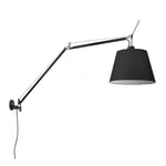 Artemide - Tolomeo Mega Vägglampa, Svart, Skärm i Pergamentpapper Ø 42 cm, Med On-off knapp - Vägglampor - Giancarlo Fassina,Michele De Lucchi - Svart