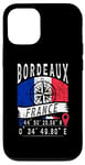 Coque pour iPhone 15 Pro Bordeaux France Flag Coordonnées GPS de Bordeaux