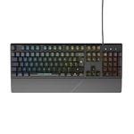 NOVA GAMING – AURIGA – Clavier Gaming à Membrane Filaire USB avec repose poignets – Clavier Gamer, Rétroéclairage RGB dynamique, 104 touches, Antighosting AZERTY Français – Noir