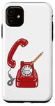 Coque pour iPhone 11 Cadran rotatif vintage - Téléphone filaire - Couleur graphique rétro