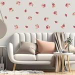 Autocollant Mural Motif PIVOINES - Sticker Mural Nature et Fleurs - Sticker Mural décoratif pour Chambre et Salon - Avec 14 fleurs - 30 x 30 CM