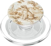 Charmante toile de jouy beige golden retriever PopSockets PopGrip pour MagSafe