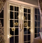 Three Kings Christmas Curtain String Lights Warm White Stars