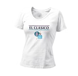 T-Shirt Femme Col V El Clasico Paris Marseille Sport Foot Ballon