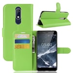 Nokia 5.1      Pu Wallet Case    [Green]