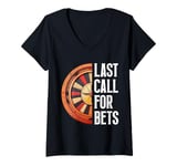 Womens Roulette LAST CALL FOR BET Funny Casino Roulette V-Neck T-Shirt