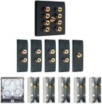 Matt Black 4.1 Surround Sound Audio AV Speaker Wall Face Plate Kit - NON SOLDER