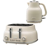 DAEWOO Sienna SDA2564GE Jug Kettle and 4-Slice Toaster Bundle - Cream, Cream