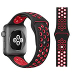 Apple Watch Tofarget Silikon Smartwatch-rem (38/40/SE/41/42mm) - Svart / Rød