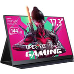 Moniteur Portable de Jeu 144Hz 17.3, UPERFECT Ecran Portable 1080P Full HD FreeSync Pour PS3.4.5/Xbox/Switch/MAC, Compatible VESA