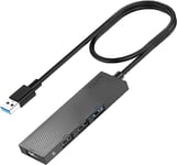 TSUPY Hub USB 3.0 65cm 4-Port Data Hub,Adaptateur USB Ultra Fin avec 1 USB 3.0 5Gbps et 3 USB 2.0 Multiport USB Hub pour Ordinateur de Bureau,Notebook PC,Mac Pro,clés USB,Disque Dur Mobile etc.