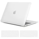 TECOOL Coque Compatible avec MacBook Air M1 (A2337) et MacBook Air 13 Pouces 2020 2019 2018 (A2179 A1932), Coque Rigide en Plastique Fine et Protection Clavier (UE AZERTY), Frost