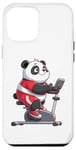 Coque pour iPhone 14 Pro Max Panda sur vélo d'appartement Gym Fitness Entraînement Sport