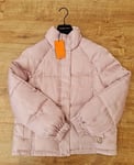 TRUSSARDI JEANS Women's Oversized Glossy Nylon Puffer Jacket Antique Pink UK 8