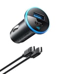 Anker Adaptateur de Chargeur de Voiture USB C (52,5 W), 323 Chargeur Compact Double Port à Charge Rapide PowerIQ 3.0 pour iPhone 14 13 12 11 Pro Max Mini X XS Samsung Galaxy S23/22/21 iPad Pro Pixel