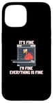 Coque pour iPhone 15 Action de grâce, jeu de mots, amusant, four à dinde, humour It's Fine I'm Fine