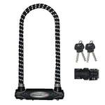 MASTER LOCK Heavy Duty Bike D Lock [Key] [Universal Mounting Bracket] [Certified Bike Lock] [Reflective Design] [Long Shackle] 8195EURDPROLWREF - Ideal for all Bikes