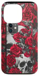 Coque pour iPhone 13 Pro Étui de téléphone crâne et roses | Motif accessoire fille gothique