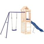 Aire de jeux d'extérieur balançoires toboggan portiques robuste jeux jardin 185 x 185 x 186 cm bois de pin massif