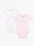 BOSS Baby Logo Monogram Short Sleeve Bodysuits, Pack Of 2, Rose