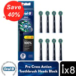 Oral-B Pro Cross Action Toothbrush Refill Replacement Heads Black, 8 Pack