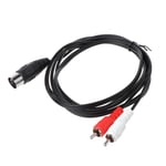 0,5M/1,5M 5-stifts Din hane till 2 RCA hane Audio Video Adapter Kabel Trådsladd Anslutning