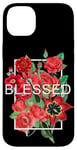 Coque pour iPhone 14 Plus Graphique rouge béni et fleuri