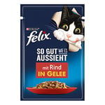 FELIX Nourriture pour Chat Humide en gelée, avec bœuf, Lot de 26 (26 x 85 g)