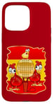 Coque pour iPhone 15 Pro Max Jouer au Padel Tennis Poules Poulets Poulailler