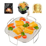 Air Fryer Rack for COSORI Air Fryer 5.5L/6L, 8 inch Square Air Fryer Accessories 304 Stainless Steel Air Fryer Basket Grill Rack Dehydrator Rack for Cosori 6.4L,Gourmia 6.7L Air Fryer