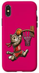 Coque pour iPhone X/XS Belle idée cadeau design drôle chat qui fait du basketball