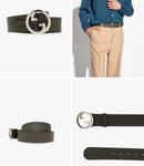 Gucci Gg Belt Interlocking Buckle Gg Buckle With Staub Bag Unisex