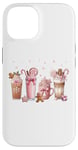 iPhone 14 Ginger Man Cookies Christmas Coffee Latte Pink Xmas Season Case