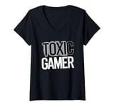 Womens Toxic Gamer - Funny Video Game Rage Lover V-Neck T-Shirt