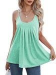 iChunhua Ladies Camisoles and Vests Asymmetric Sexy Sleeveless Vests for Women Light Green M