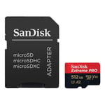 SanDisk Extreme PRO Carte mémoire microSDXC + adaptateur SD jusqu'à 170 Mo/s, classe de vitesse UHS 3 (U3), V30 512 Go