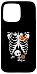 Coque pour iPhone 15 Pro Max Costume d'Halloween amusant pour femme enceinte, citrouille, cage côtelée