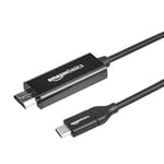 Amazon Basics Câble adaptateur USB-C (source) vers HDMI (écran), compatible avec Thunderbolt 3, 4K à 30 Hz, 1.82 m, noir