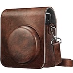 FINTIE Housse pour Fujifilm Instax Mini 40 Appareil Photo Instantané, Sac de Caméra en Cuir Voyage Étui Caméra Cover Case Sacoche avec Bandoulière Amovible, Marron