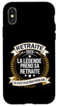 Coque pour iPhone X/XS Cadeau Retraite Homme Humour La Légende Prend Sa Retraite