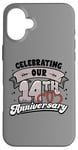 iPhone 16 Plus 14th Wedding Anniversary Celebrating 14 Years Matching Gift Case