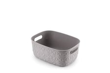 CURVER Panier de rangement Softex 4L - Design Élégant - Léger, Empilable et Pratique - 100% recyclé - 26 x 19 x 11 cm - Taupe