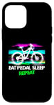 Coque pour iPhone 12 mini Eat Pedal Sleep Repeat – Vintage Glitch Mountain Bike Lover