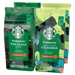 STARBUCKS Pike Place Roast, Single-Origin Colombia Whole Bean Coffee 450g (Pack of 4)